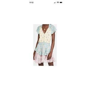 Yumi Kim Willow Garden Milly Dress Pastel Floral Ruffle Mini Spring Easter Sz 4